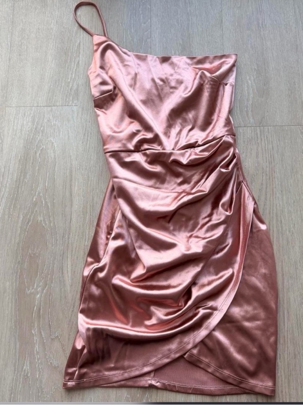 Windsor one shoulder pink silky dress
